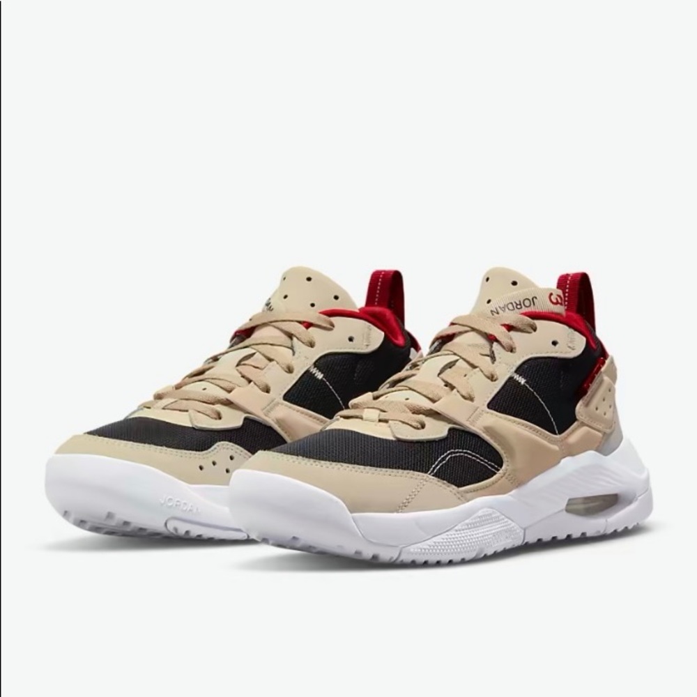 JORDAN AIR NFH SHOES~RATTAN/ RED/BLACK/W 10/ M 8.5